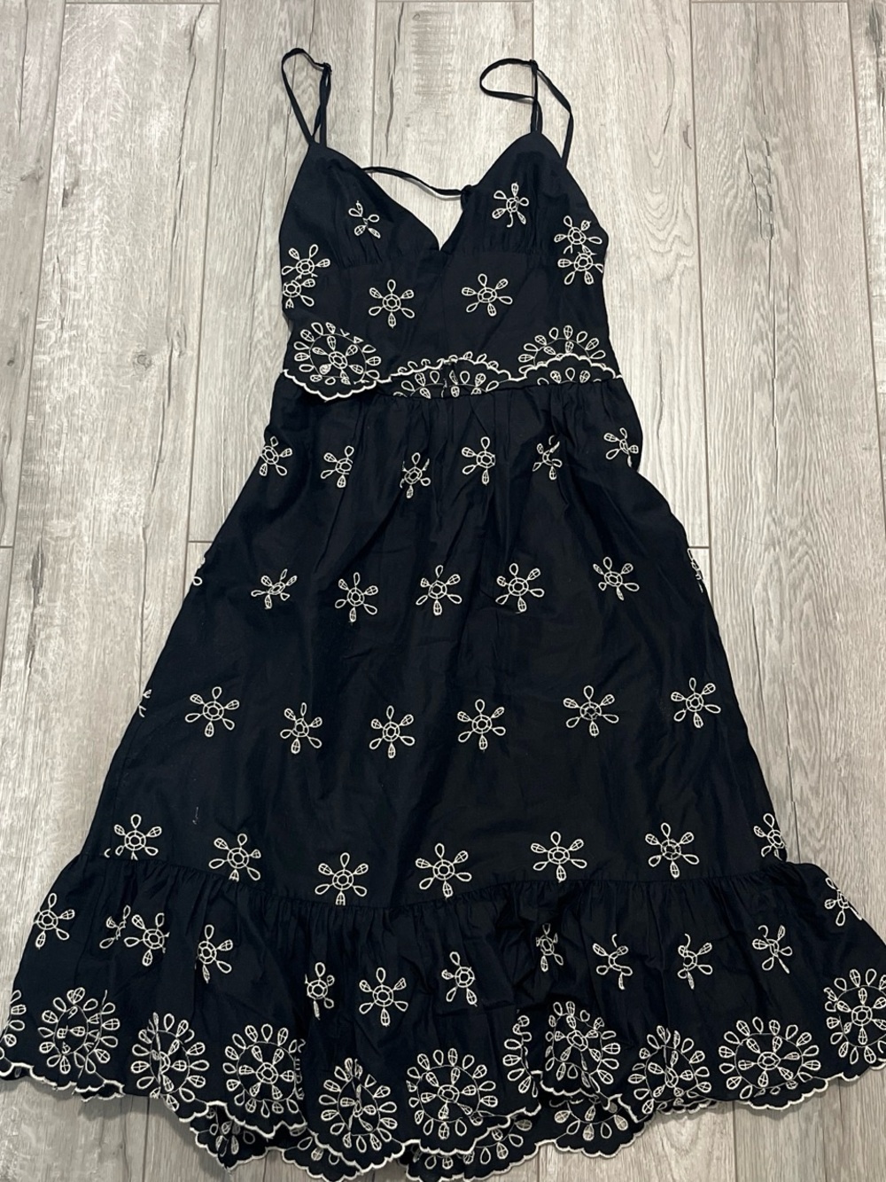 Zara Embroidered Halter Tie Back Dress